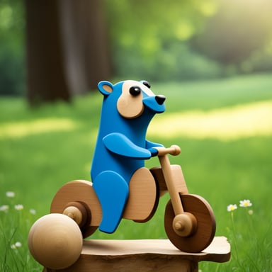 Go Blue Gopher on a happy wooden hobby horse.