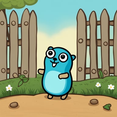Go Blue Gopher counting things in a wooden fence.