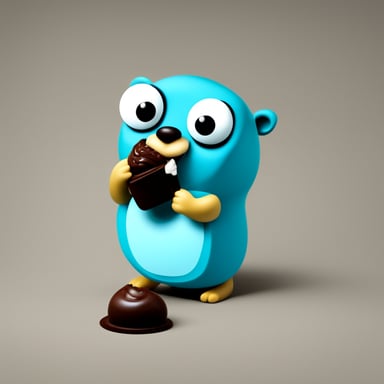Go Blue Gopher eating chocolate ice cream.