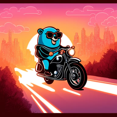 Go Blue Gopher riding a motorcycle with a sidecar.