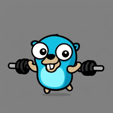 Go Blue Gopher lifting weights.