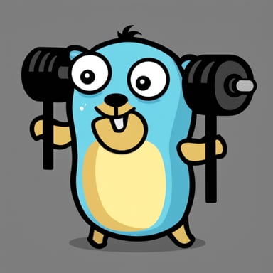 Go Blue Gopher lifting weights.