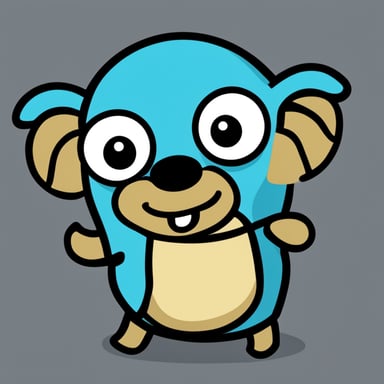 Go blue gopher with elephant programming PHP
