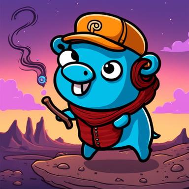 Go blue gopher with elephant programming PHP