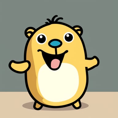 Happy Go Blue Gopher in corporation