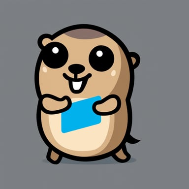 A gopher with the Adobe logo, named Go Blue Gopher.