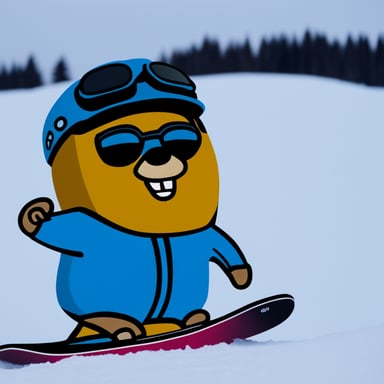 Go Blue Gopher snowboarding in Alaska.