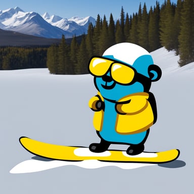 Go Blue Gopher snowboarding in Alaska.