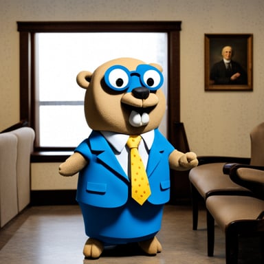 Go blue gopher at a funeral home.