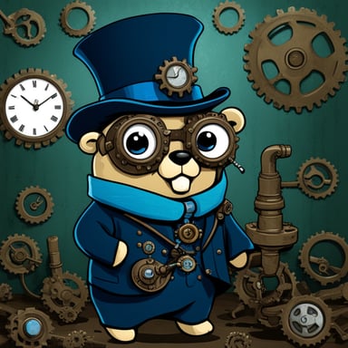 Go Blue Gopher in steampunk style.