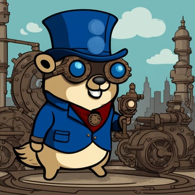 Go Blue Gopher in steampunk style.