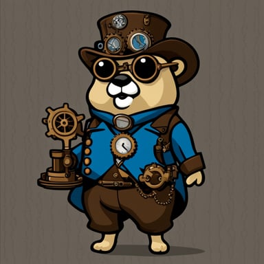 Go Blue Gopher in steampunk style.