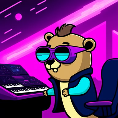Go Blue Gopher as Synthwave Gopher