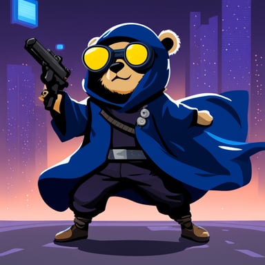 Go Blue Gopher as a cyberpunk ninja.