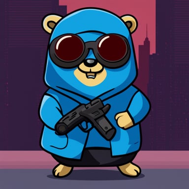 Go Blue Gopher as a cyberpunk ninja.