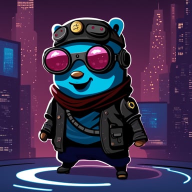 Go Blue Gopher as a cyberpunk ninja.