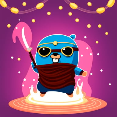 Go Blue Gopher as a ninja.