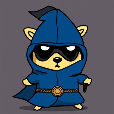 Go Blue Gopher as a serious ninja in a crypto punk environment.