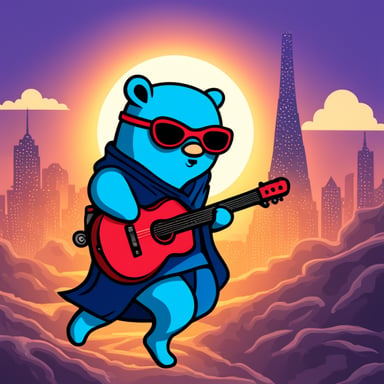 Go Blue Gopher as a ninja navigates the crypto punk environment.