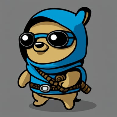 Go Blue Gopher as Crypto Punk Ninja