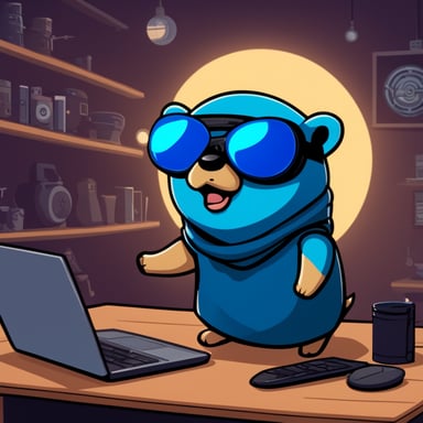 Go Blue Gopher as an epic Crypto Punk Ninja