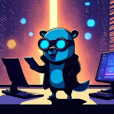 Go Blue Gopher explores the cyberpunk blockchain.
