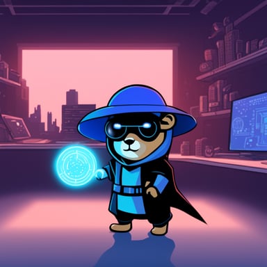 Go Blue Gopher as a Jedi explores the cyberpunk blockchain.