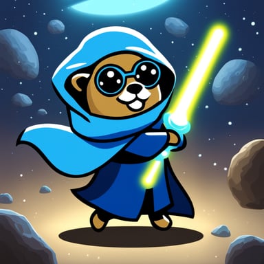 Go Blue Gopher as a Jedi navigates the multiverse.