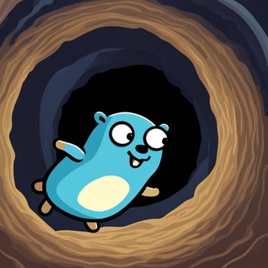 Go Blue Gopher enters a black hole.