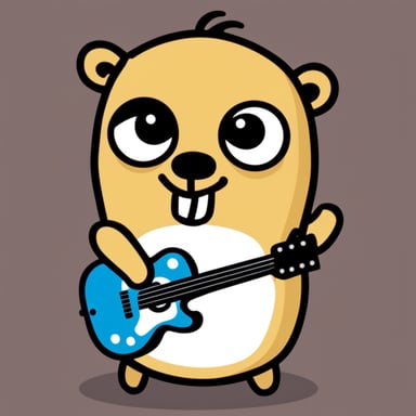 Go Blue Gopher as Rockstar Gopher
