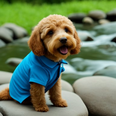 Go blue gopher as a labradoodle