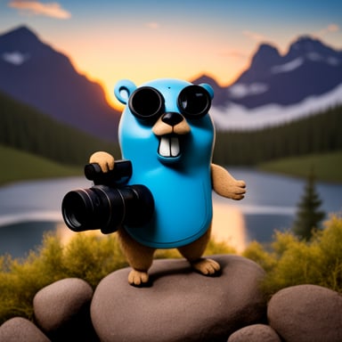 Go Blue Gopher with binoculars