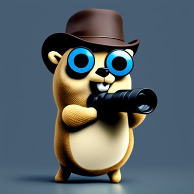 Go Blue Gopher with binoculars