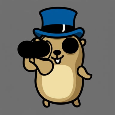 Go Blue Gopher with binoculars