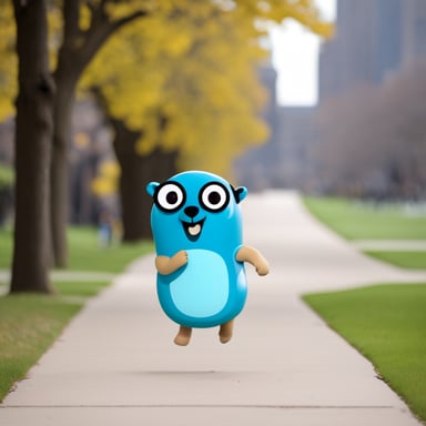 Go blue gopher running.