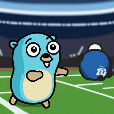 A Go Blue Gopher crying the loss of another Go Blue Gopher.