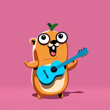 Go blue gopher dressed as Peach, singing!