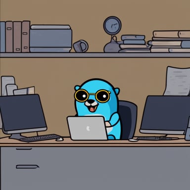 Go Blue Gopher takes over Node.js tasks.