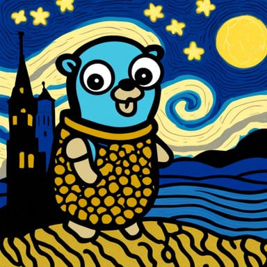 Go Blue Gopher starry night