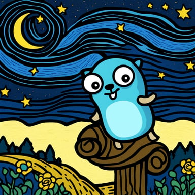 Go Blue Gopher starry night