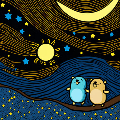 Go Blue Gopher starry night