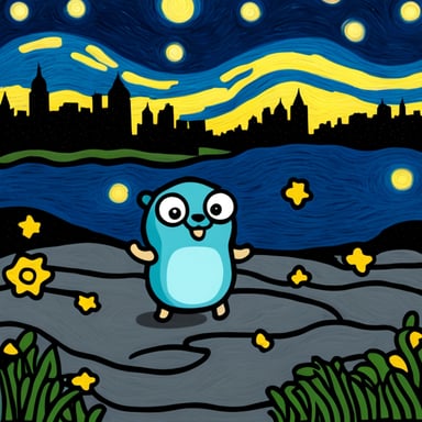 Go Blue Gopher starry night