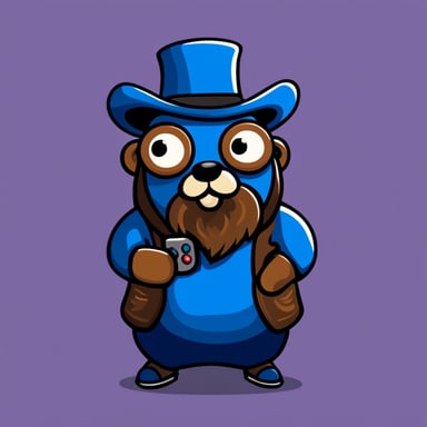 Go Blue Gopher, the gamer with a gamepad and a beard.