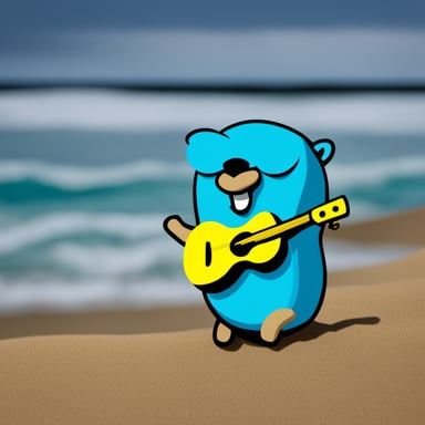 Go Blue Gopher relaxing on the beach.