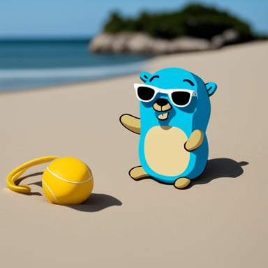 Go Blue Gopher relaxing on the beach.