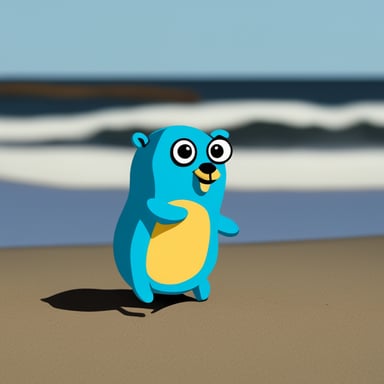 Go Blue Gopher relaxing on the beach.