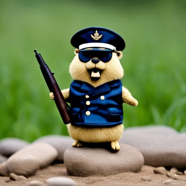 The navy gopher with long side bangs is named Go Blue Gopher.