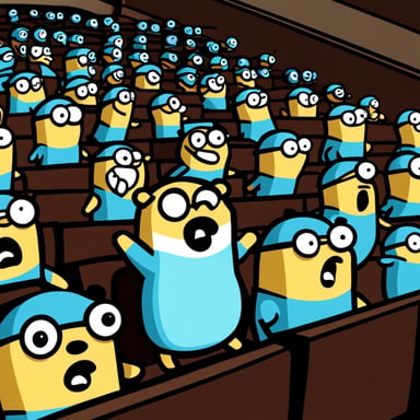 Go Blue Gopher scream panic.