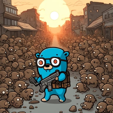 Go Blue Gopher in Zombie Apocalypse