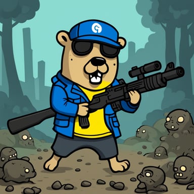 Go Blue Gopher in Zombie Apocalypse